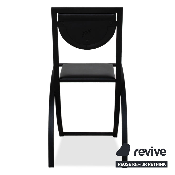 Ensemble de 6 chaises KFF Cosinus en cuir noir