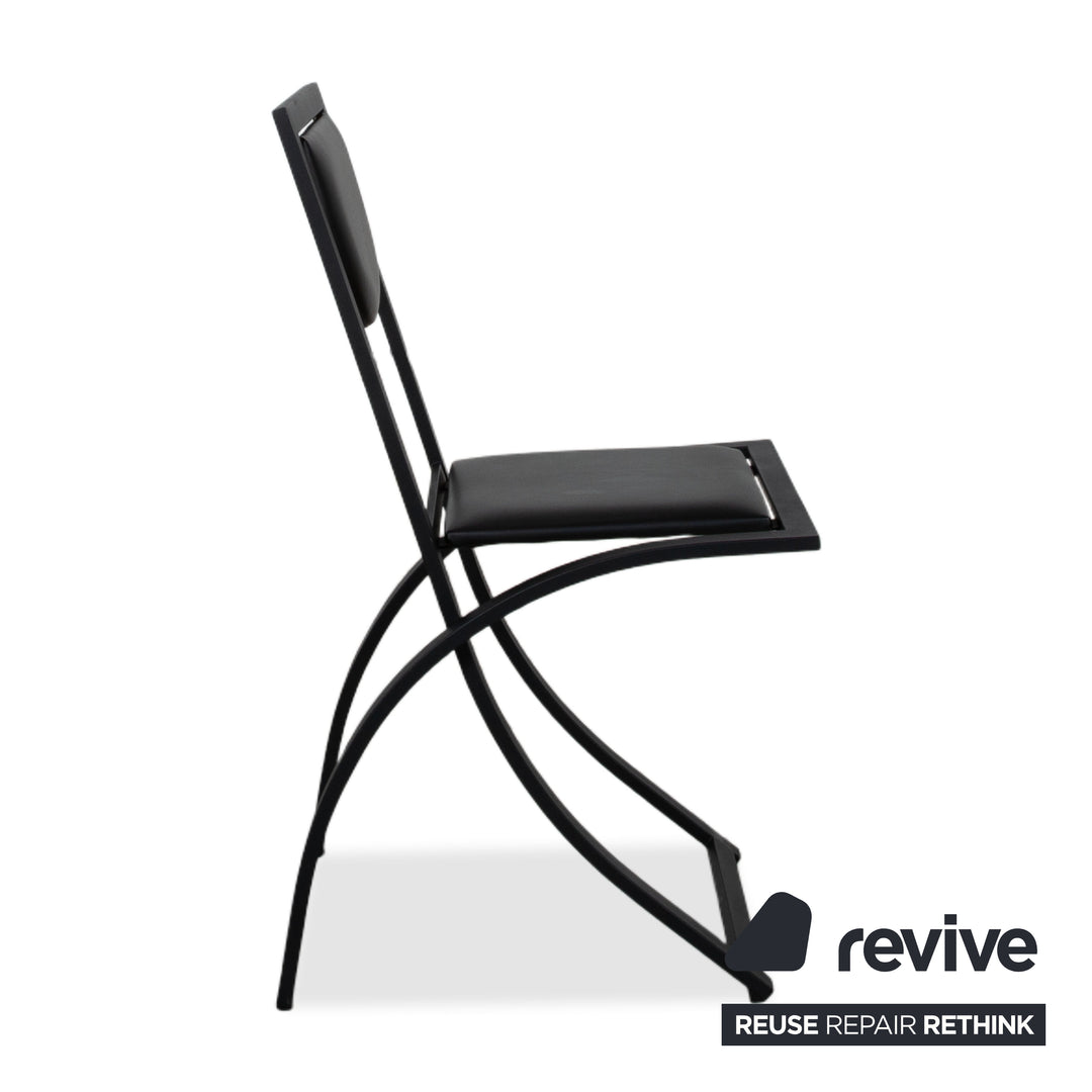 Ensemble de 6 chaises KFF Cosinus en cuir noir