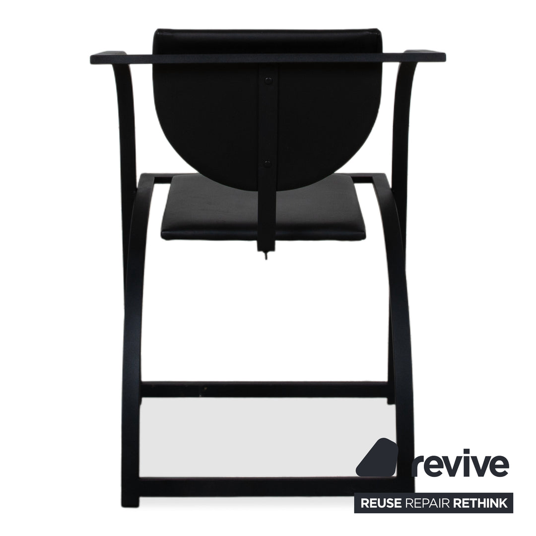 Ensemble de 6 chaises KFF Cosinus en cuir noir
