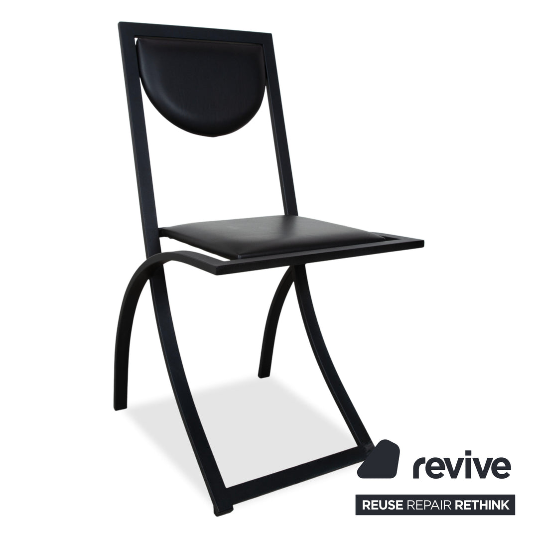 Ensemble de 6 chaises KFF Cosinus en cuir noir