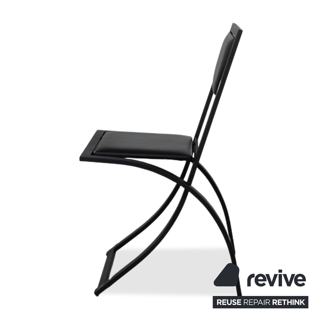 Ensemble de 6 chaises KFF Cosinus en cuir noir