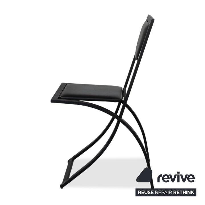 Ensemble de 6 chaises KFF Cosinus en cuir noir