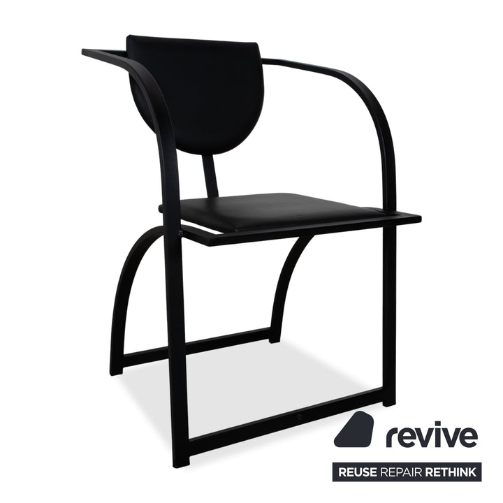 Ensemble de 6 chaises KFF Cosinus en cuir noir