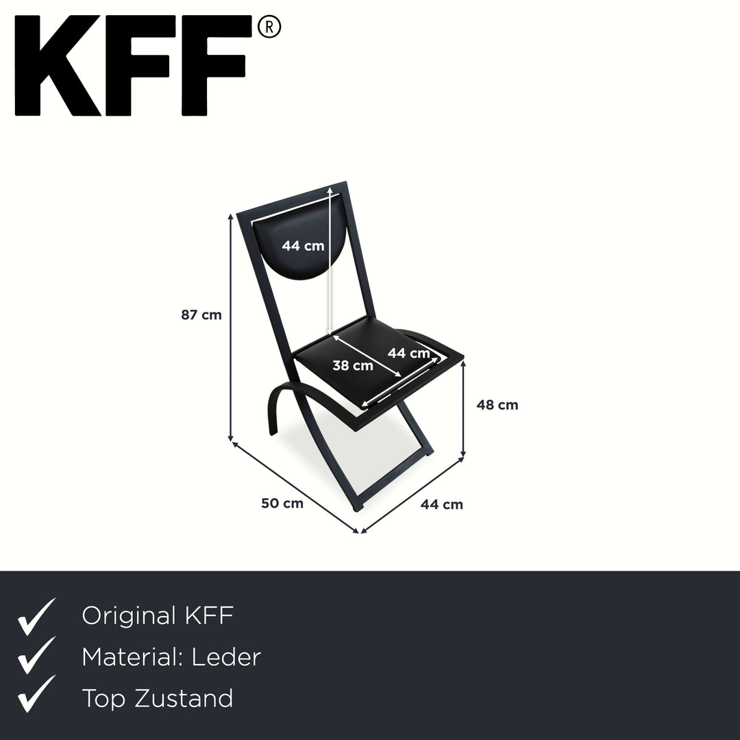 Ensemble de 6 chaises KFF Cosinus en cuir noir