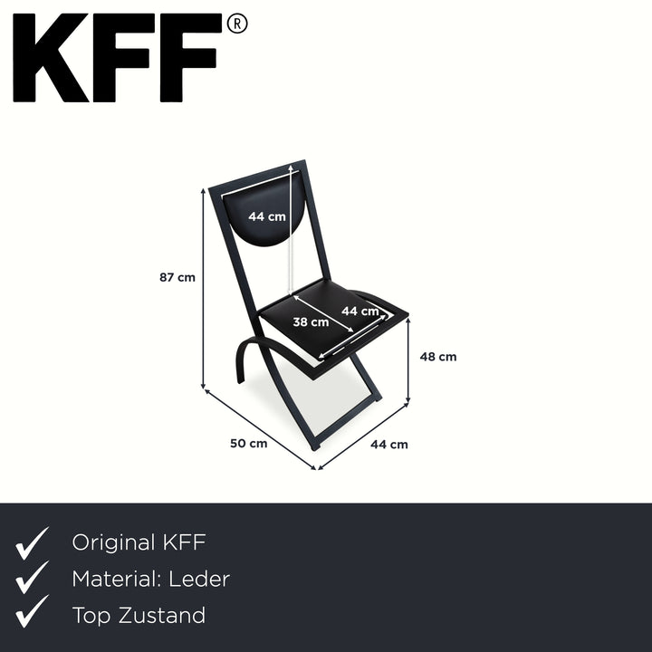 Ensemble de 6 chaises KFF Cosinus en cuir noir