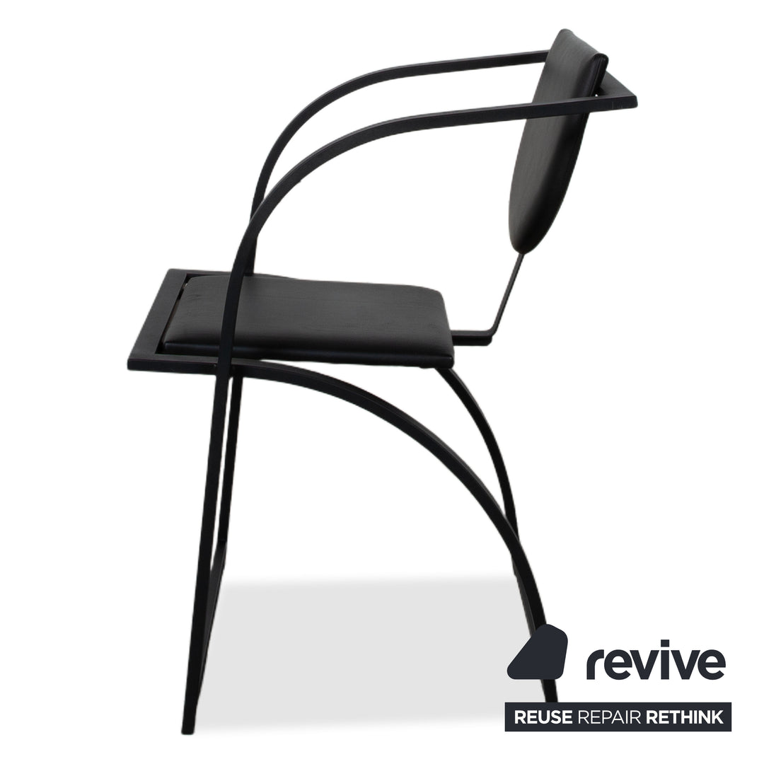 Ensemble de 6 chaises KFF Cosinus en cuir noir
