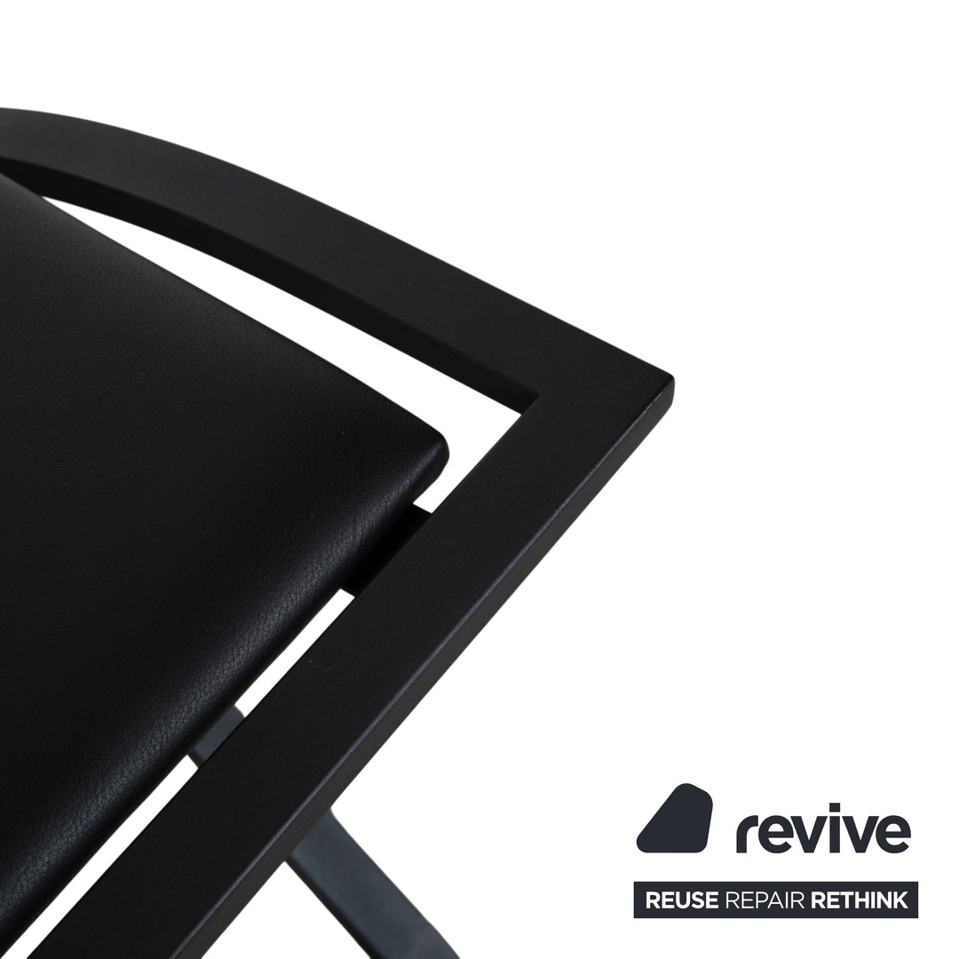 6er Garnitur KFF Cosinus Leder Stuhl Schwarz