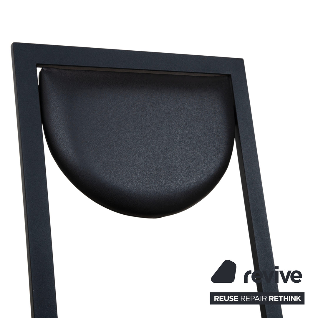 6er Garnitur KFF Cosinus Leder Stuhl Schwarz