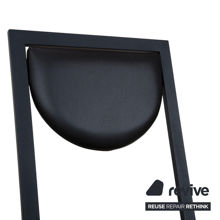 Ensemble de 6 chaises KFF Cosinus en cuir noir