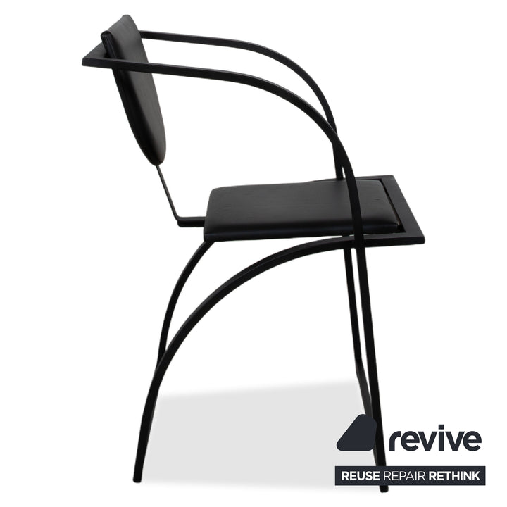 Ensemble de 6 chaises KFF Cosinus en cuir noir