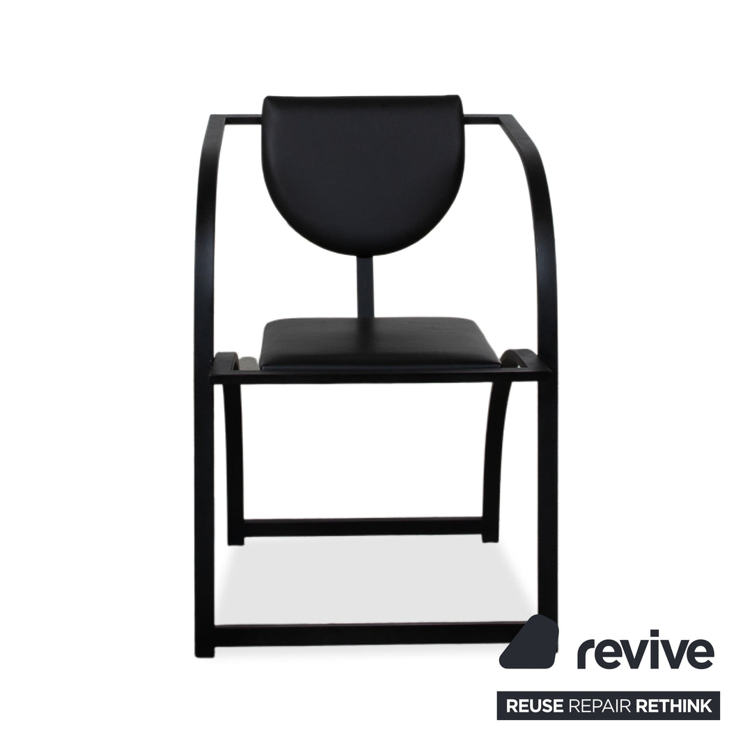 Ensemble de 6 chaises KFF Cosinus en cuir noir