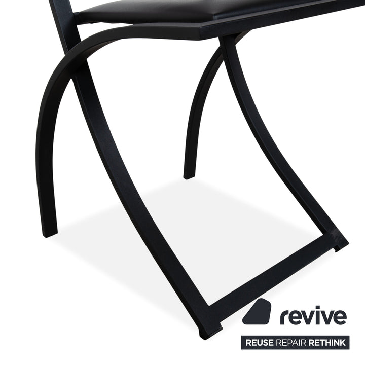 Ensemble de 6 chaises KFF Cosinus en cuir noir