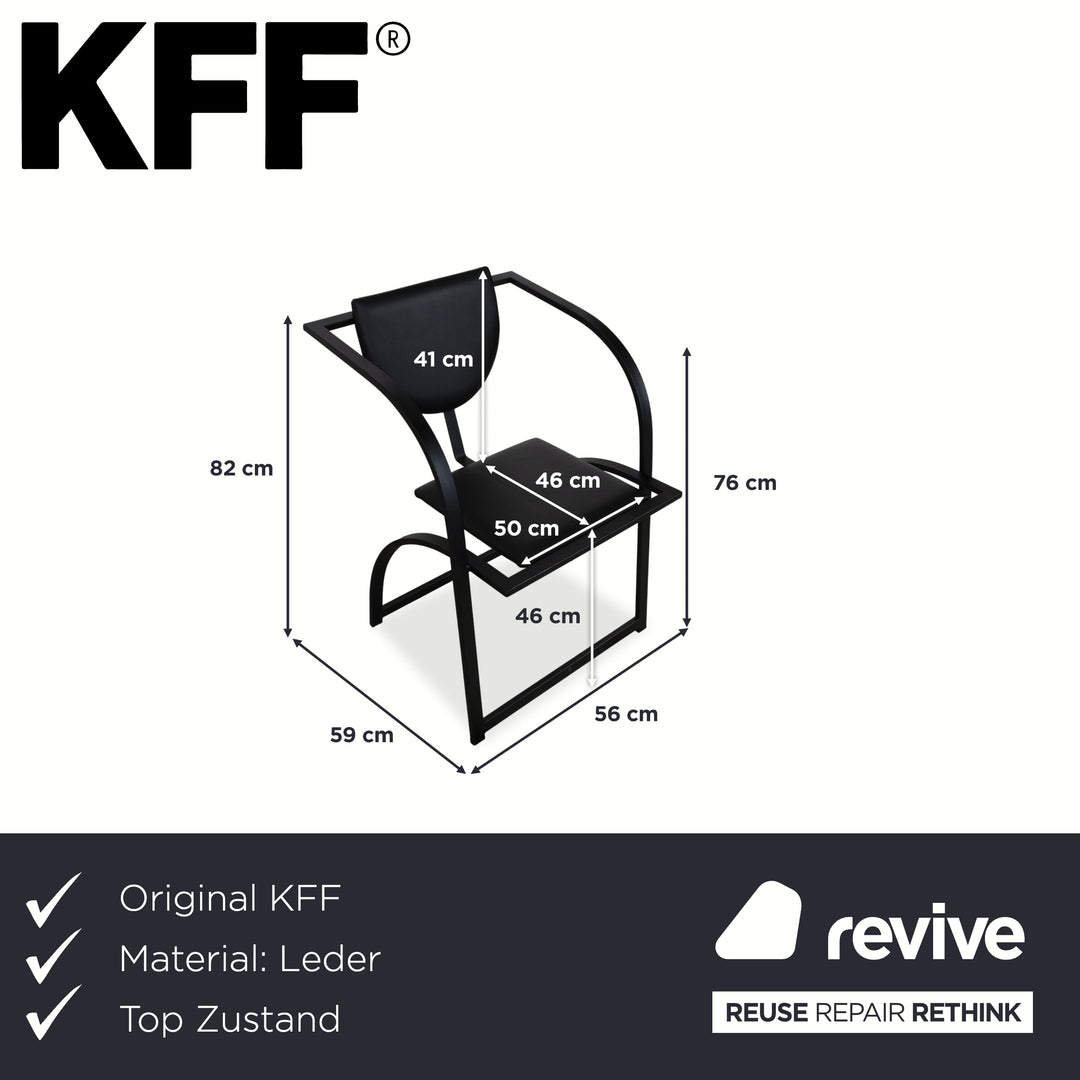 6er Garnitur KFF Cosinus Leder Stuhl Schwarz