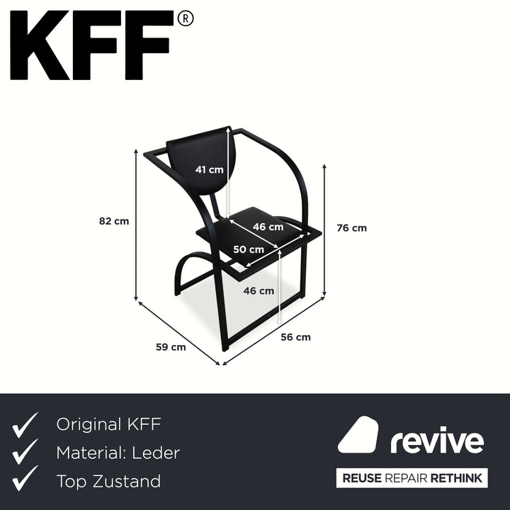 Ensemble de 6 chaises KFF Cosinus en cuir noir