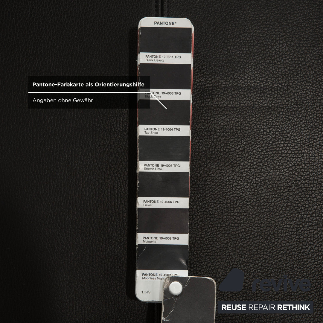 Set of 6 KFF leather and metal cantilever chairs, black