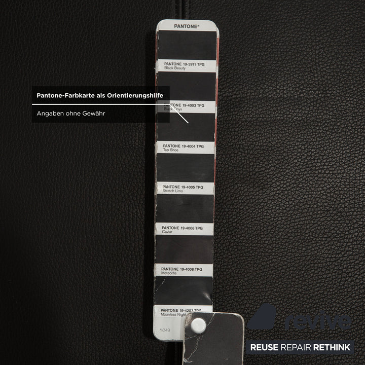 Set of 6 KFF leather and metal cantilever chairs, black