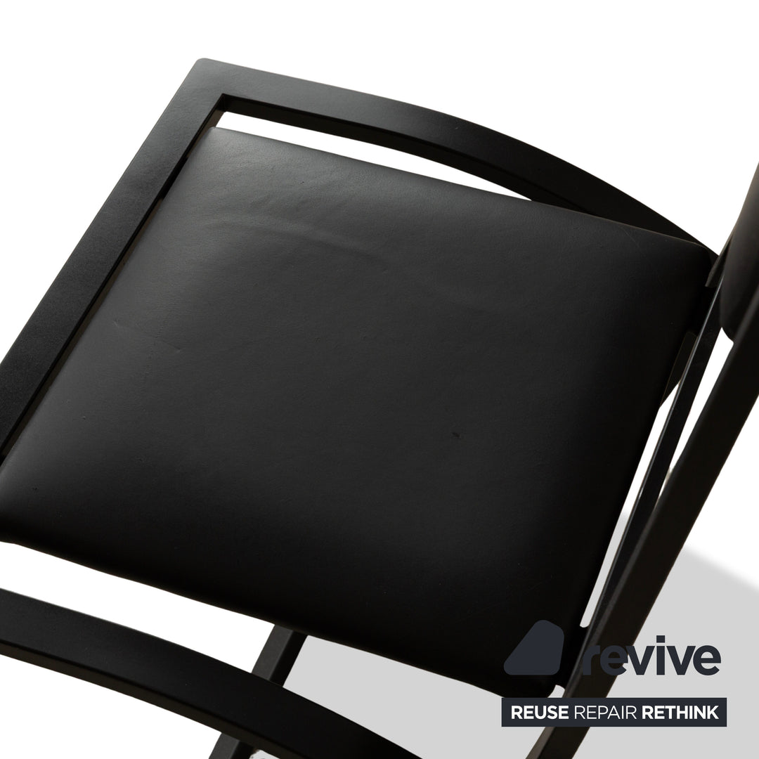 Set of 6 KFF Sinus leather chairs, black