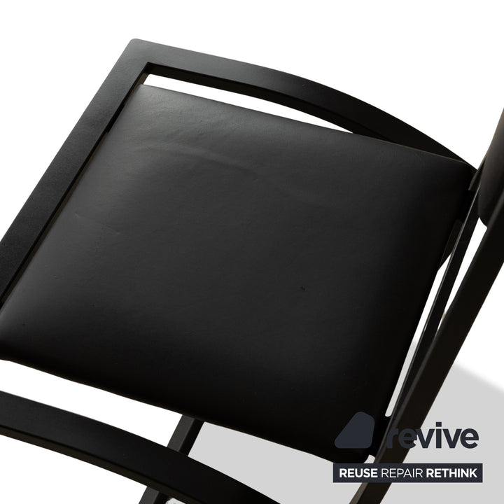 Set of 6 KFF Sinus leather chairs, black