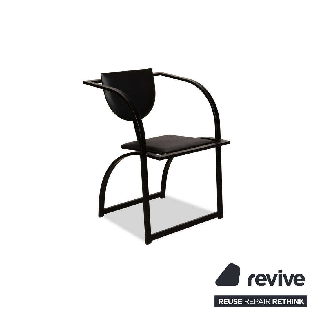 Set of 6 KFF Sinus leather chairs, black