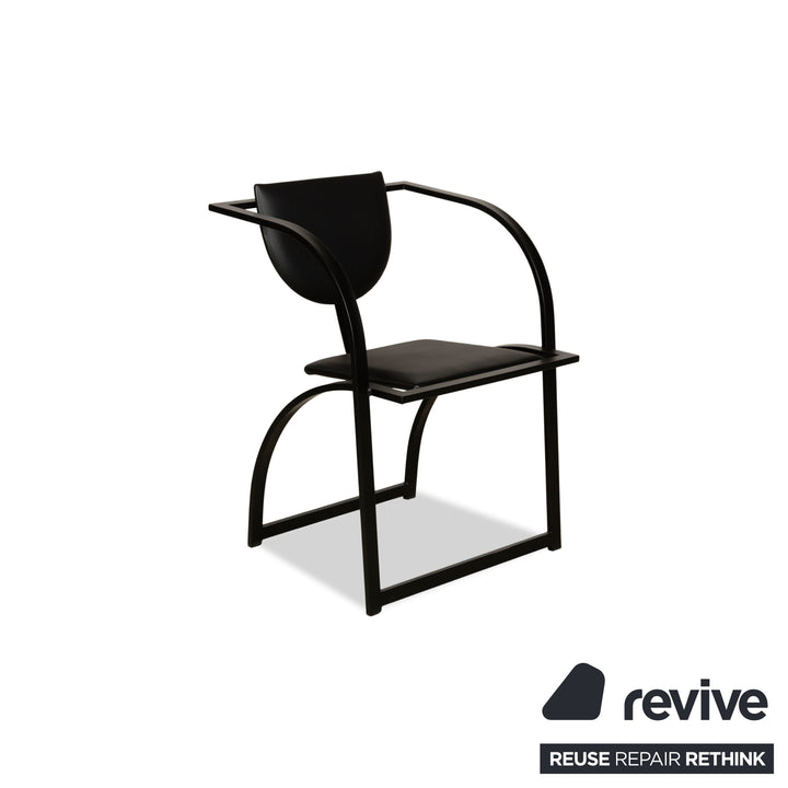 Set of 6 KFF Sinus leather chairs, black