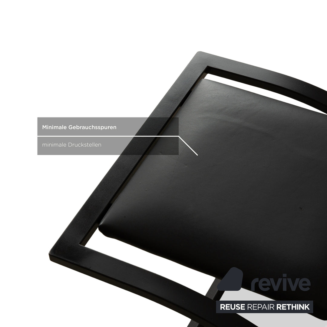 Set of 6 KFF Sinus leather chairs, black