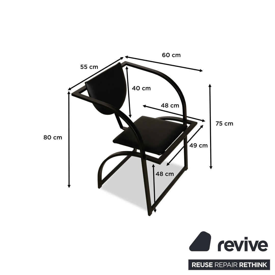 Set of 6 KFF Sinus leather chairs, black