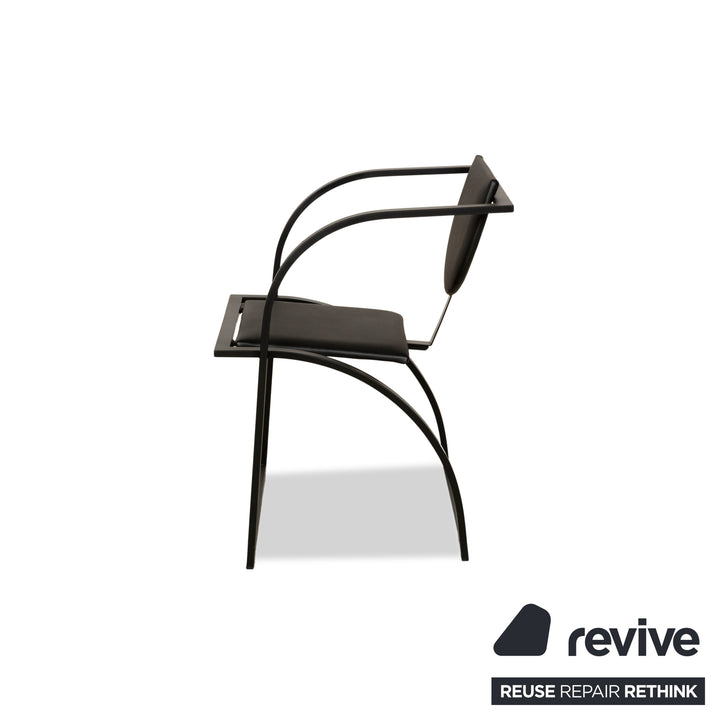 Set of 6 KFF Sinus leather chairs, black