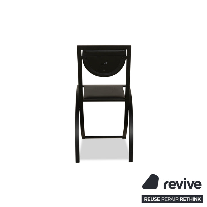 Set of 6 KFF Sinus leather chairs, black