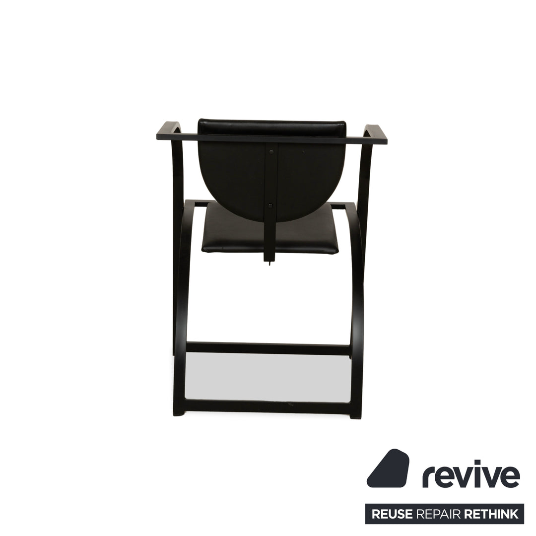 Set of 6 KFF Sinus leather chairs, black