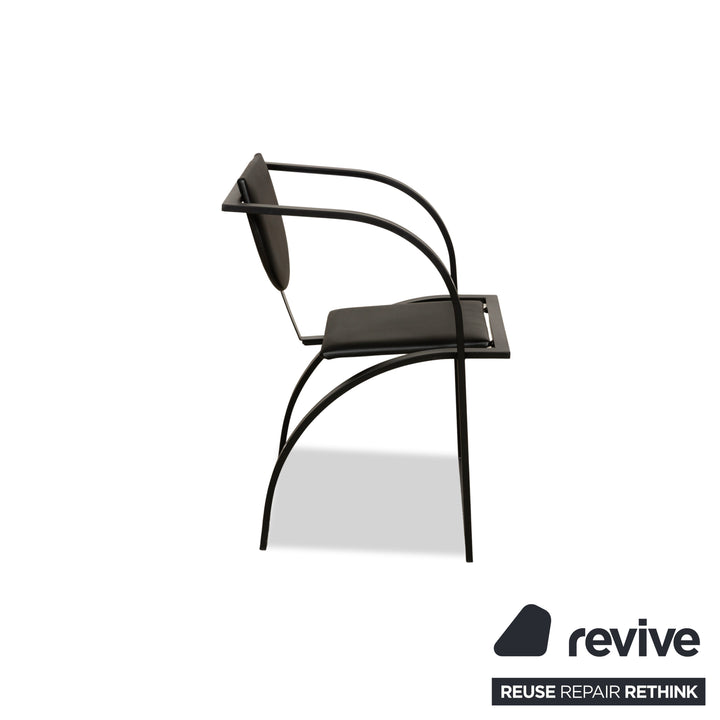 Set of 6 KFF Sinus leather chairs, black