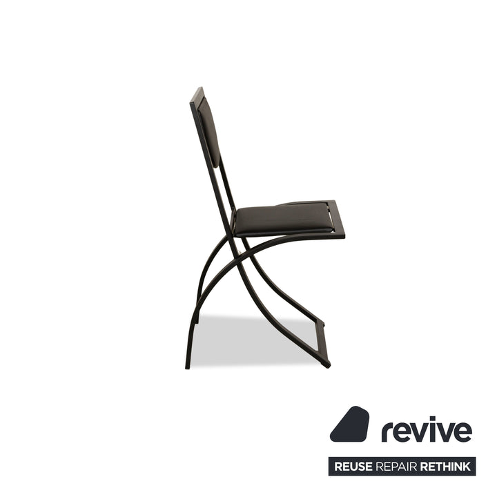 Lot de 6 chaises KFF Sinus en cuir noir
