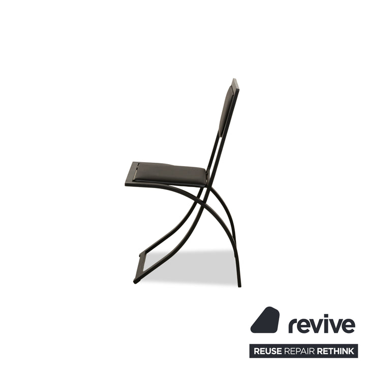 Lot de 6 chaises KFF Sinus en cuir noir