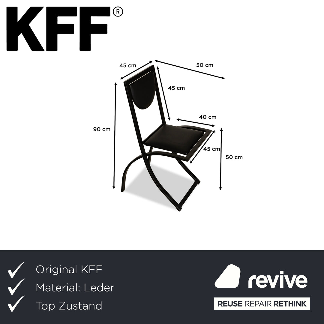 Set of 6 KFF Sinus leather chairs, black