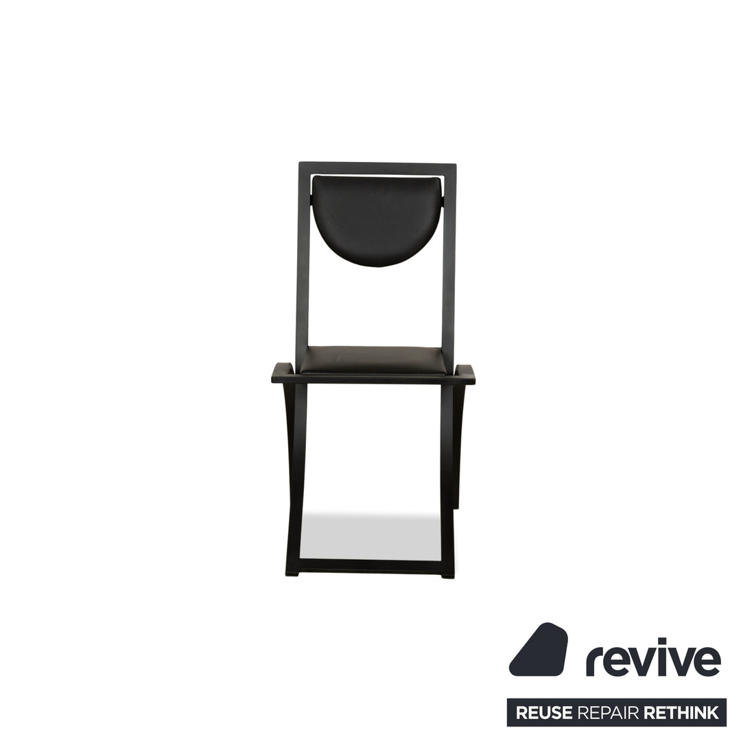 Set of 6 KFF Sinus leather chairs, black