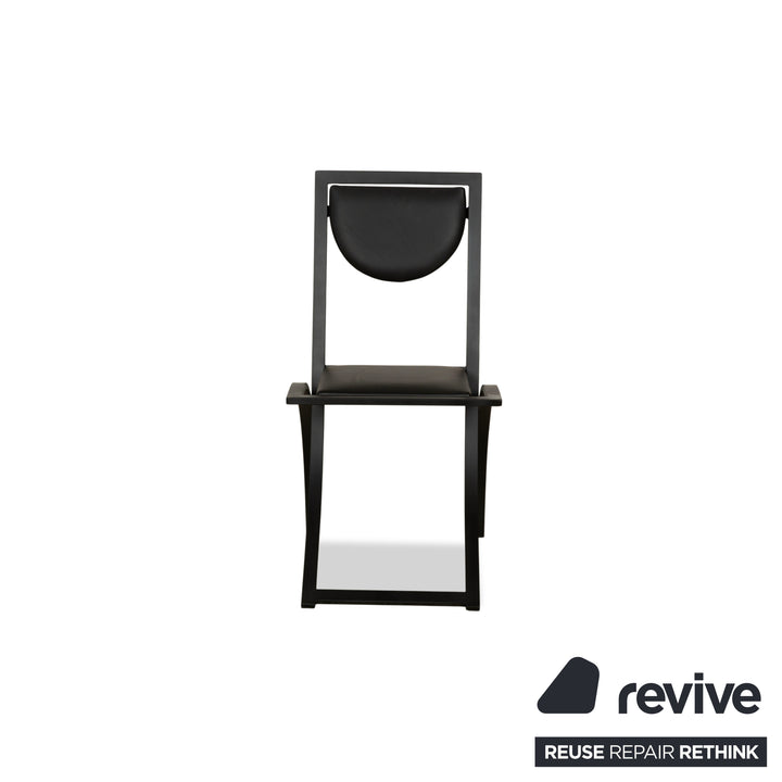 Set of 6 KFF Sinus leather chairs, black