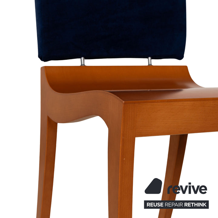 Lot de 6 chaises ligne roset Finn bois bleu