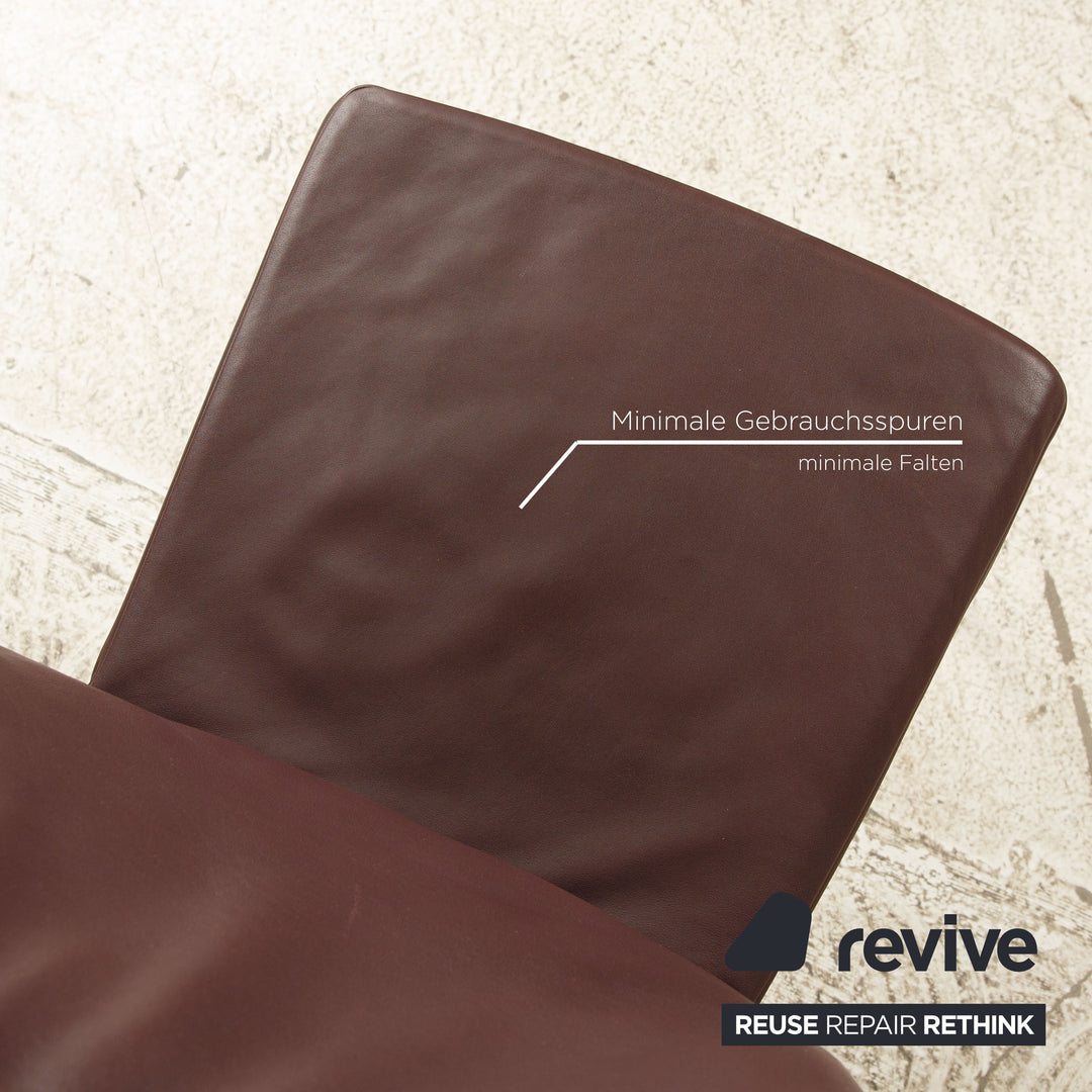 Lot de 6 chaises Montis Spica en cuir violet foncé salle à manger