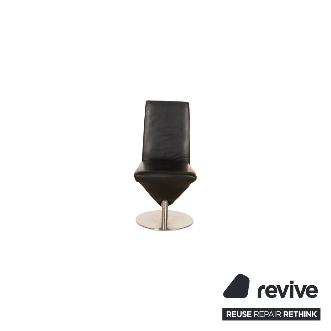 Set of 6 Musterring 1210-70 Leather Chair Black