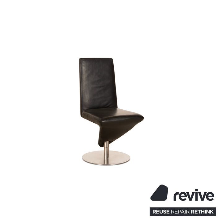 Set of 6 Musterring 1210-70 Leather Chair Black