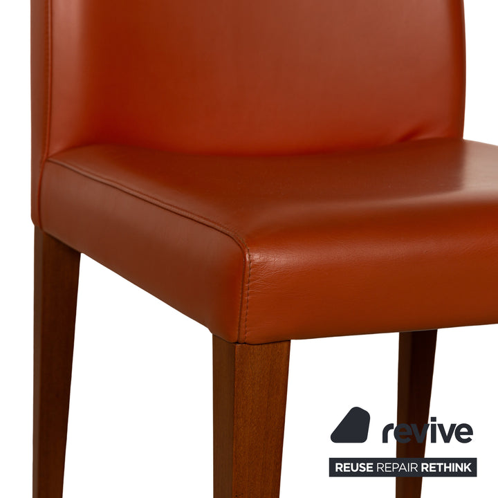 6er Garnitur Poltrona Frau Leder Stuhl Braun Gelb Orange