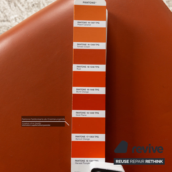6er Garnitur Poltrona Frau Leder Stuhl Braun Gelb Orange