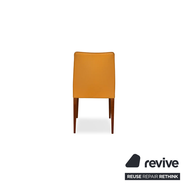 6er Garnitur Poltrona Frau Leder Stuhl Braun Gelb Orange