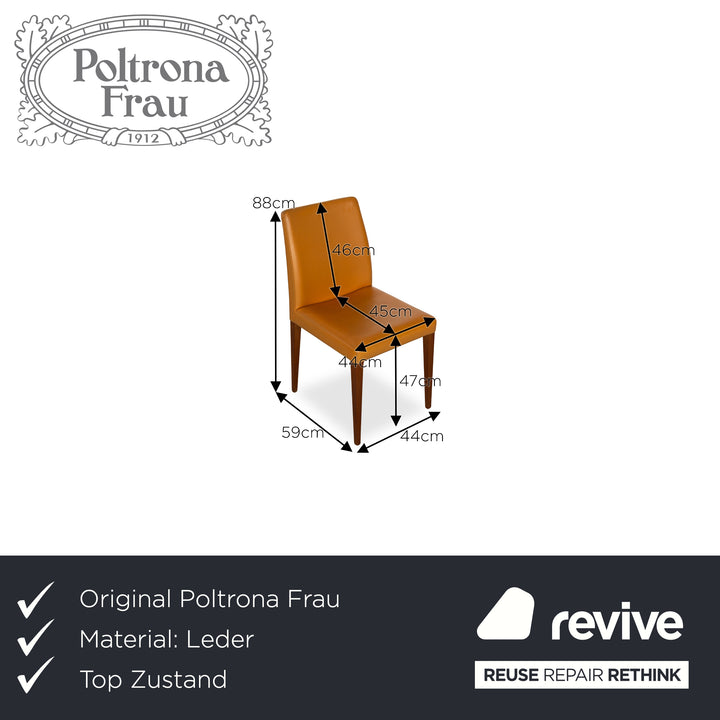 6er Garnitur Poltrona Frau Leder Stuhl Braun Gelb Orange
