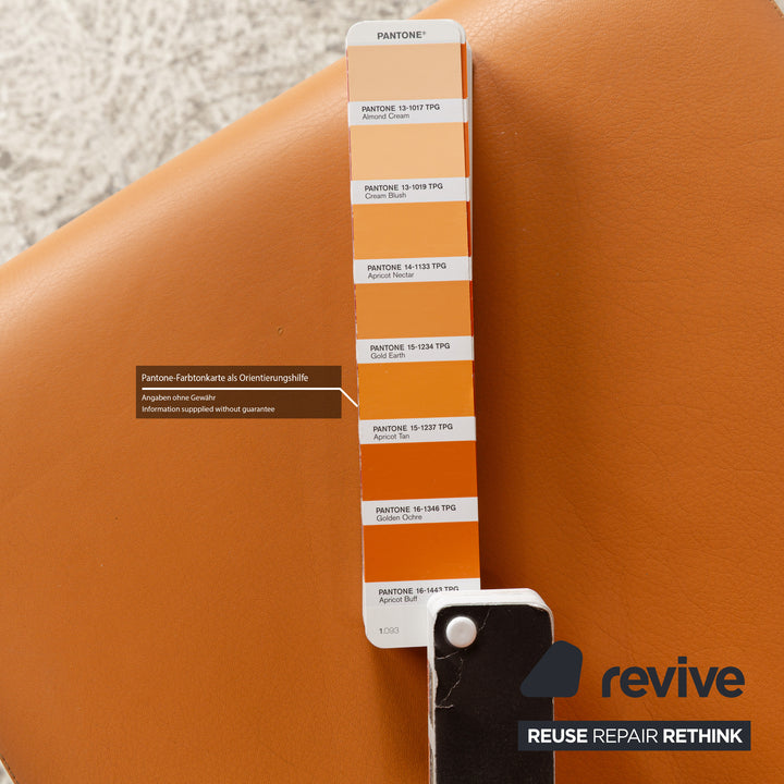 Ensemble de 6 chaises en cuir Poltrona Frau orange et beige