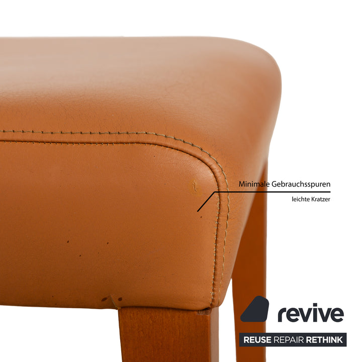 Ensemble de 6 chaises en cuir Poltrona Frau orange et beige