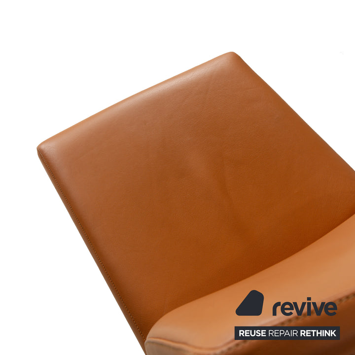 Ensemble de 6 chaises en cuir Poltrona Frau orange et beige