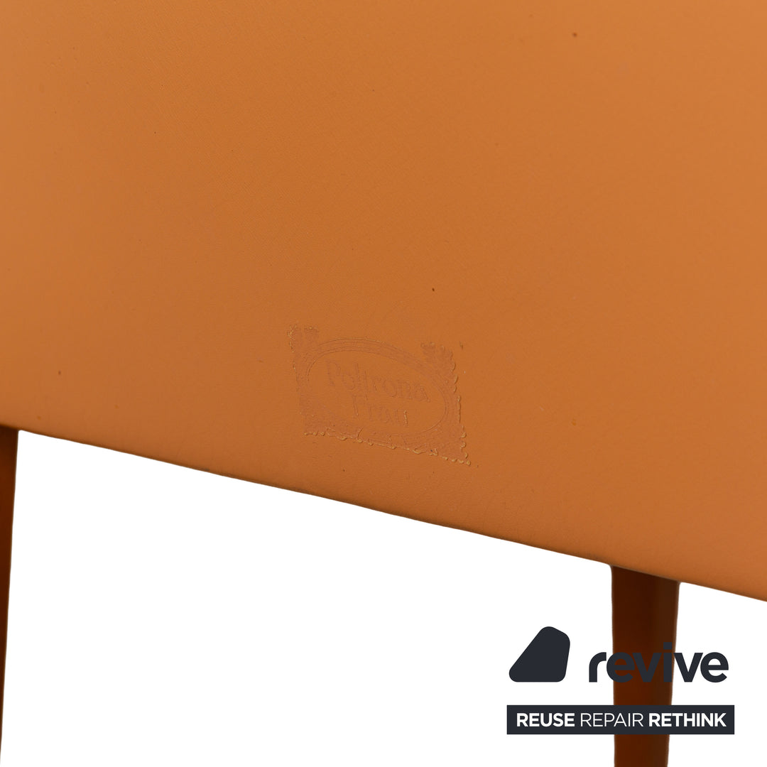 Ensemble de 6 chaises en cuir Poltrona Frau orange et beige
