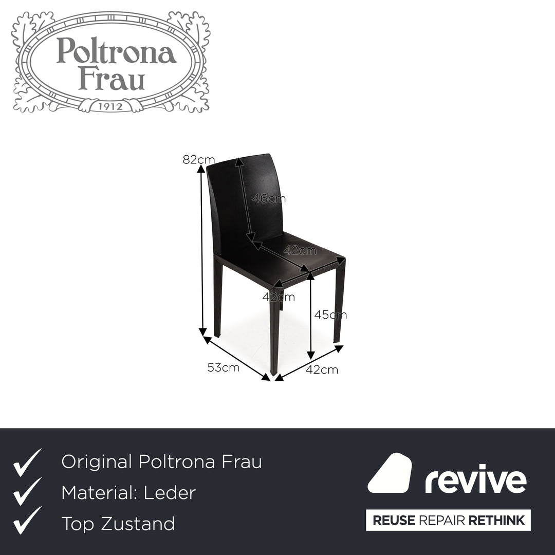 Lot de 6 chaises Poltrona Frau Lola en cuir noir