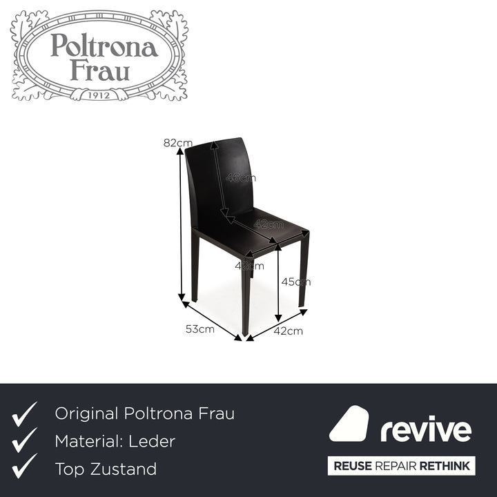Lot de 6 chaises Poltrona Frau Lola en cuir noir