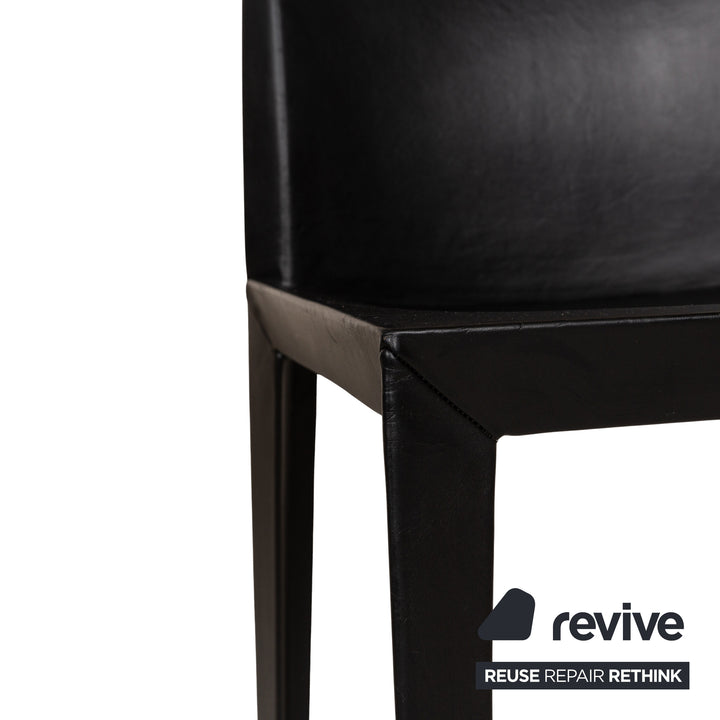 Lot de 6 chaises Poltrona Frau Lola en cuir noir